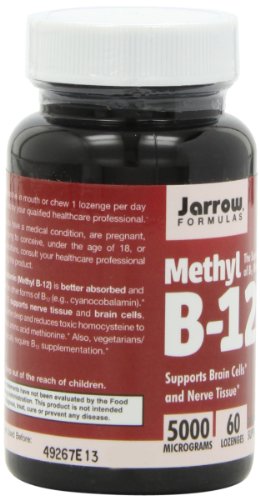 Jarrow Formulas Methylcobalamin (Methyl B12), 5000mcg, 60 Lozenges